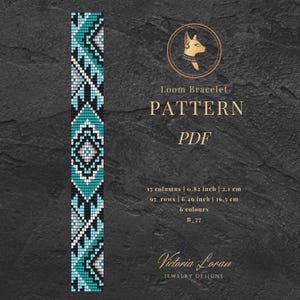 Miyuki Delica Geometric Loom Bracelet Pattern (PDF)