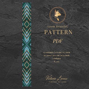 Beaded Loom Bracelet Pattern Pdf- Narrow Miyuki Delica Seed Bead Tutorial for adult crafters.