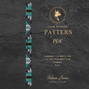 PDF Pattern bead loom bracelet, Miyuki pattern DIY, stunning teal native beadwork bracelet, square\loom stitch.