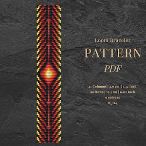 Beading Loom Bracelet Pattern Pdf- Narrow Miyuki Delica Seed Bead Tutorial for adult crafters.