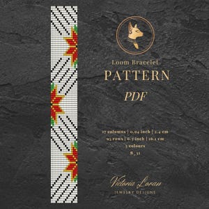 Floral Bead Loom Bracelet Pattern: Miyuki Delica PDF (Instant Download)