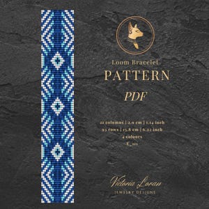 PDF beaded loom bracelet pattern,Miyuki Delica PDF beading pattern,Diy jewelry making pattern.