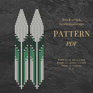 Miyuki Seed Bead Earrings Pattern: Brick Stitch Design (PDF)