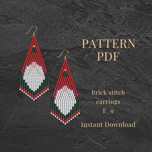 Gnome Earrings Pattern: Christmas Seed Bead Fringe Earrings (PDF Download)