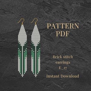 Miyuki Seed Bead Earrings Pattern: Brick Stitch Design (PDF)