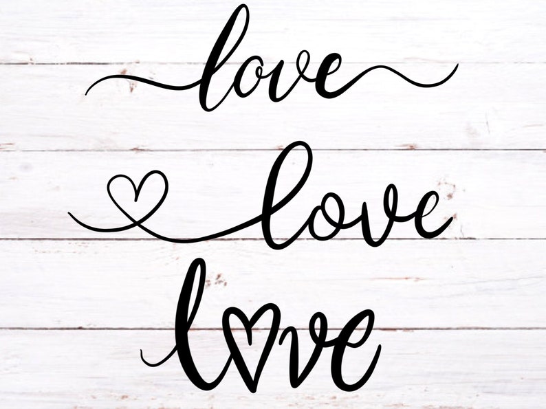Download Love cursive SVG fro Cricut downloadable cute 4 files for ...