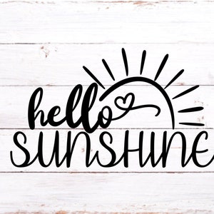 Hallo Sonnenschein Herz Sommer Sonne SVG Datei für Cricut toll für Tshirt Zeichen Karte Design Ideen Zeichen Liebe niedlich Dekor Ideen kursiv Kinder Jugendliche