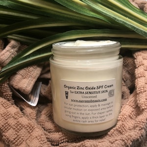 Organic Zinc Oxide Cream | Unscented Moisturizer for Sensitive Skin | Bum & Face Cream | Vegan Friendly |