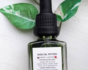 Organic Luxury Skin Oil | Lightweight Serum for Delicate Skin & Eyes | With Cactus And Cacay Seed Oils