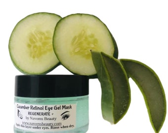 Organic Cucumber Retinol Gel Eye Mask | With Aloe & Witch Hazel | Refreshing and Hydrating | Vegan-Friendly | 1 oz |