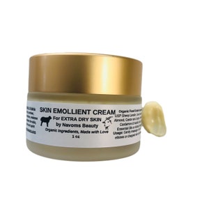 Navoms Organic Skin Emollient Cream | With Sheep Lanolin & Goat Butter | Deep Hydration for Extra Dry Skin |
