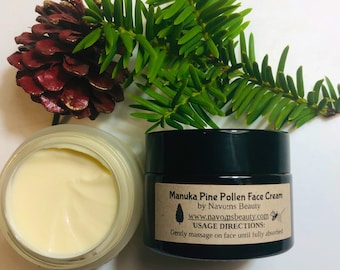 Organic Pine Pollen Face Cream | Hydrating Formula with Manuka Honey | For All Skin Types |