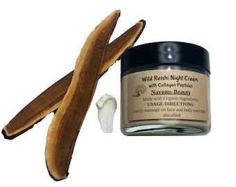 Navoms Beauty Reishi Mushroom Night Cream | Hydrating & Nourishing Facial Moisturizer | For All Skin Types