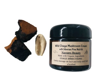 Organic Wild Chaga Skin & Body Cream | Hydrating Cream with Chaga and Siberian Pine Nut Oil, Vegan