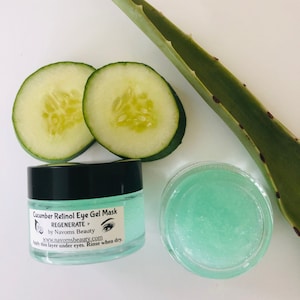 Handcrafted Organic Eye Cucumber Retinol Gel Mask | Hydrating and Refreshing | Vegan Skincare |