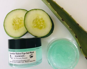 Handcrafted Organic Eye Cucumber Retinol Gel Mask | Hydrating and Refreshing | Vegan Skincare |
