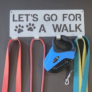 Leash Holder | Metal Hooks for Leash and Collars | Dog, Cat, Pet Accessory Organizer Rack