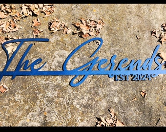 Personalized Metal Name Sign | Custom Last Name, Anniversary Gift