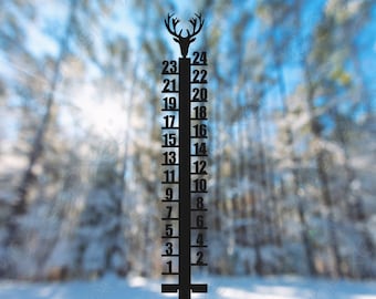Deer Metal Snow Gauge | Snow Ruler, Winter Decor