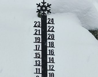 Snowflake Metal Snow Ruler/Snow Gauge | Snow Tracker | Snow Stick