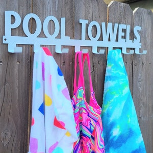 Pool Towel Hooks | Metal Towel/Swimsuit Hanger | Outdoor Rack