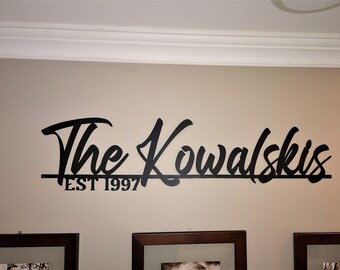 Metal Name Sign | Personalized Est Sign | Custom Metal Words | Family Last Name Sign