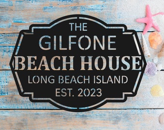 Beach House | Shore House | Personalized Metal Sign/Monogram