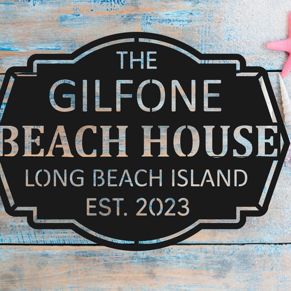 Beach House | Shore House | Personalized Metal Sign/Monogram