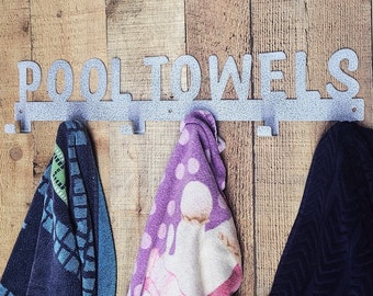 Pool Towel Hooks | Metal Towel/Swimsuit Hanger | Outdoor Rack