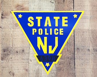 New Jersey State Police Metal Emblem | First Responder Personalized Gift