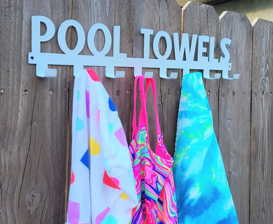 Pool Towel Hooks Metal Towel/swimsuit Hanger Outdoor Rack Etsy