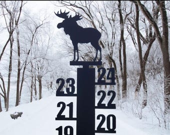 Moose Metal Snow Ruler/Snow Gauge | Snow Tracker | Snow Stick