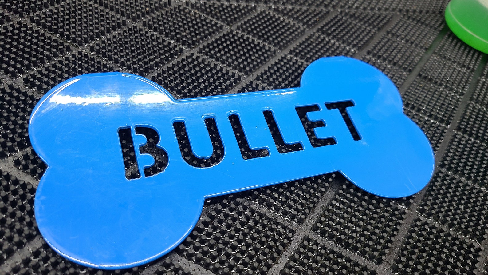 Dog Crate Name Tag Pet Cage Tag Boneshaped Name Sign Etsy Singapore