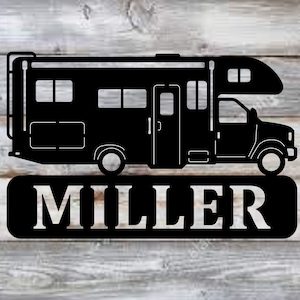 RV | Class C Motorhome | Camper Name Plaque | Metal Personalized Sign | Monogram | Camping Decor | Optional Lawn Stakes | Custom