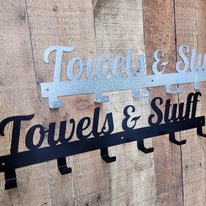 TOWELS & STUFF Towel Hooks/Metal Towel Hanger/Outdoor Towel Rack image 4