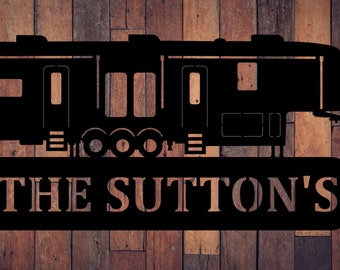 Personalized RV Camper Metal Sign | Toy Hauler, Fifth Wheel Name Plaque