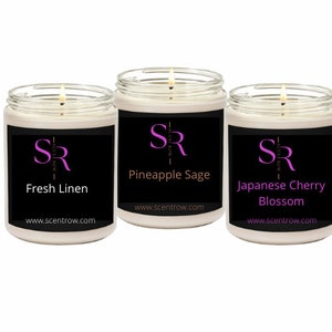 Candle Trio | Scented Candle | Gift set | 8 oz | home decor | Gift For Her | Gift For Him |Self Care| strong scent | Black candle| ship free