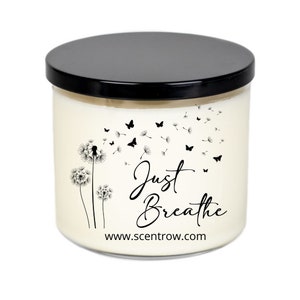 just breathe | Scented Candle | 3 Wick | 20 oz | Novelty Gift| Gift For Her | Birthday gift| Self Care| Black culture | Black candle | love
