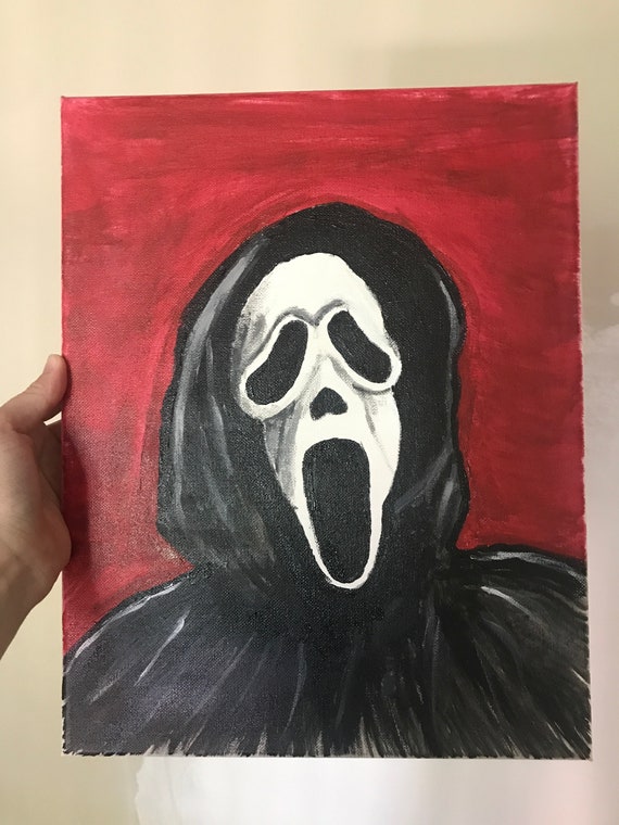 Ghost Face Canvas Painting Etsy