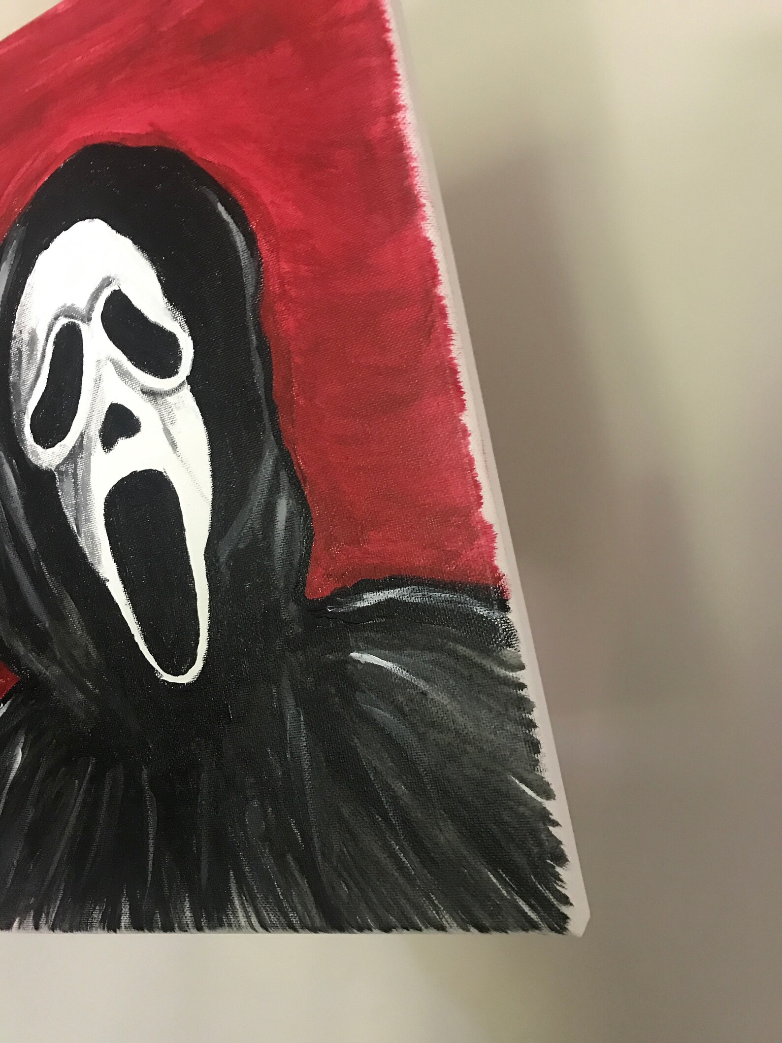 Ghost Face Canvas Painting Etsy