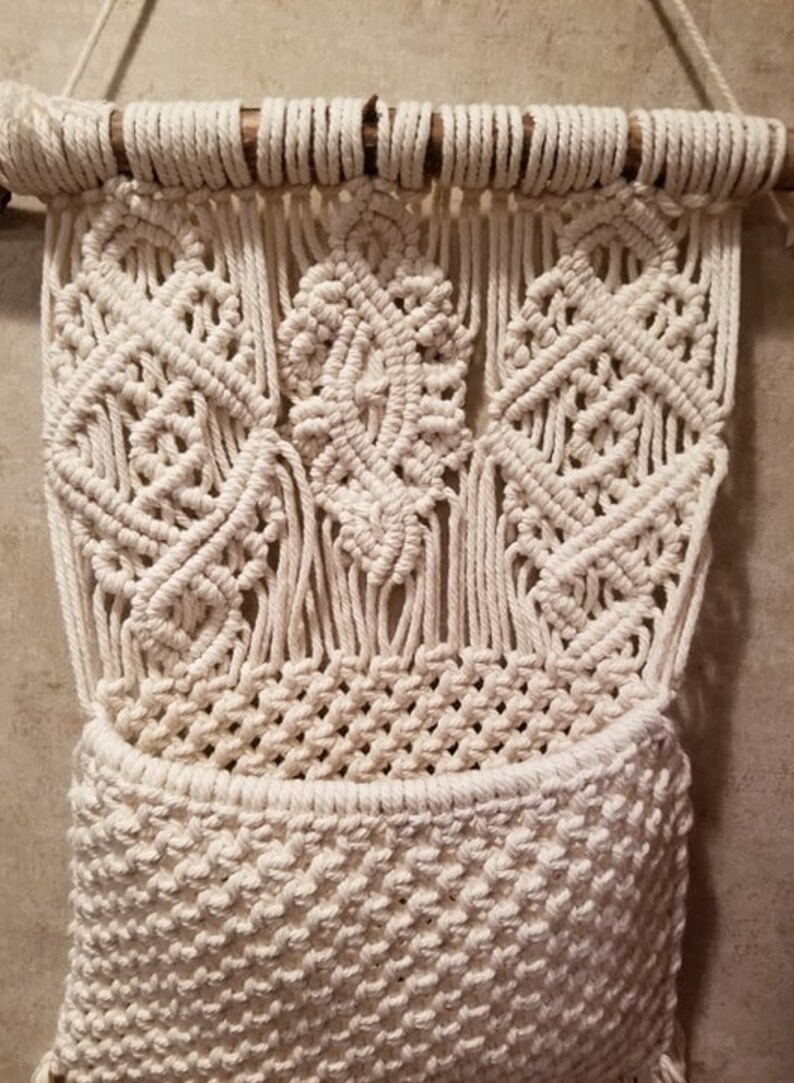 Macrame Pocket Wall Hanging Etsy