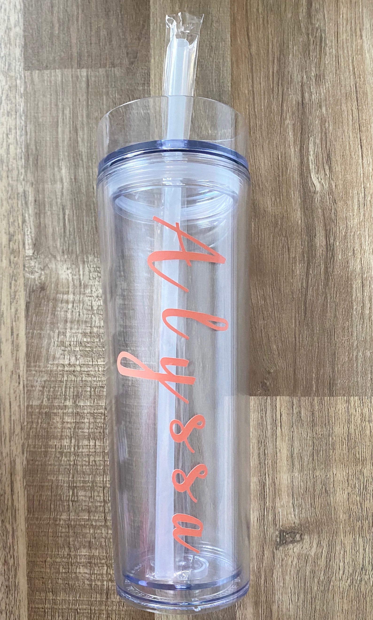 16 oz clear tumbler water bottle Etsy