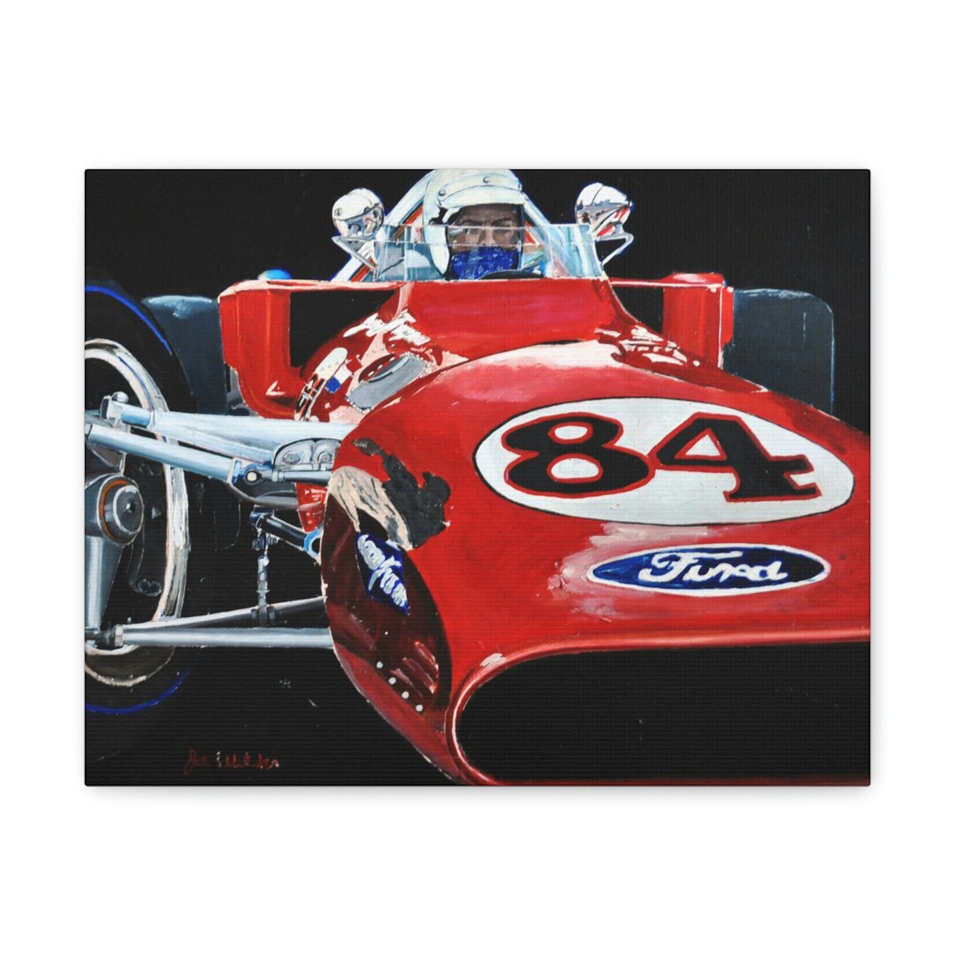 Unframed Race Car Canvas Wall Art Auto Racing Print Race Fan Gift