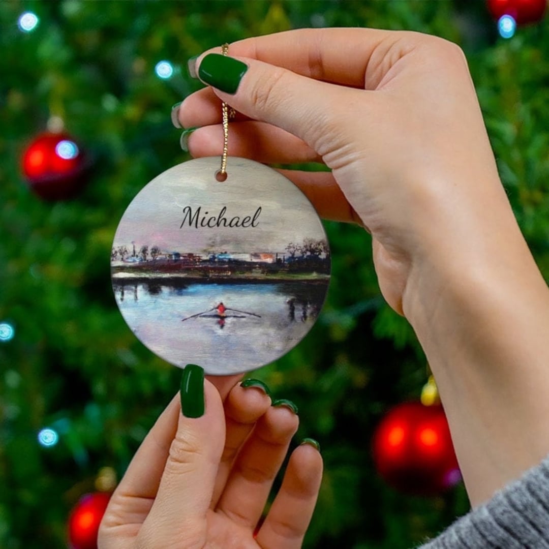 Personalized Rowing Ornament Rower Holiday Gift Rowing Crew Ornament