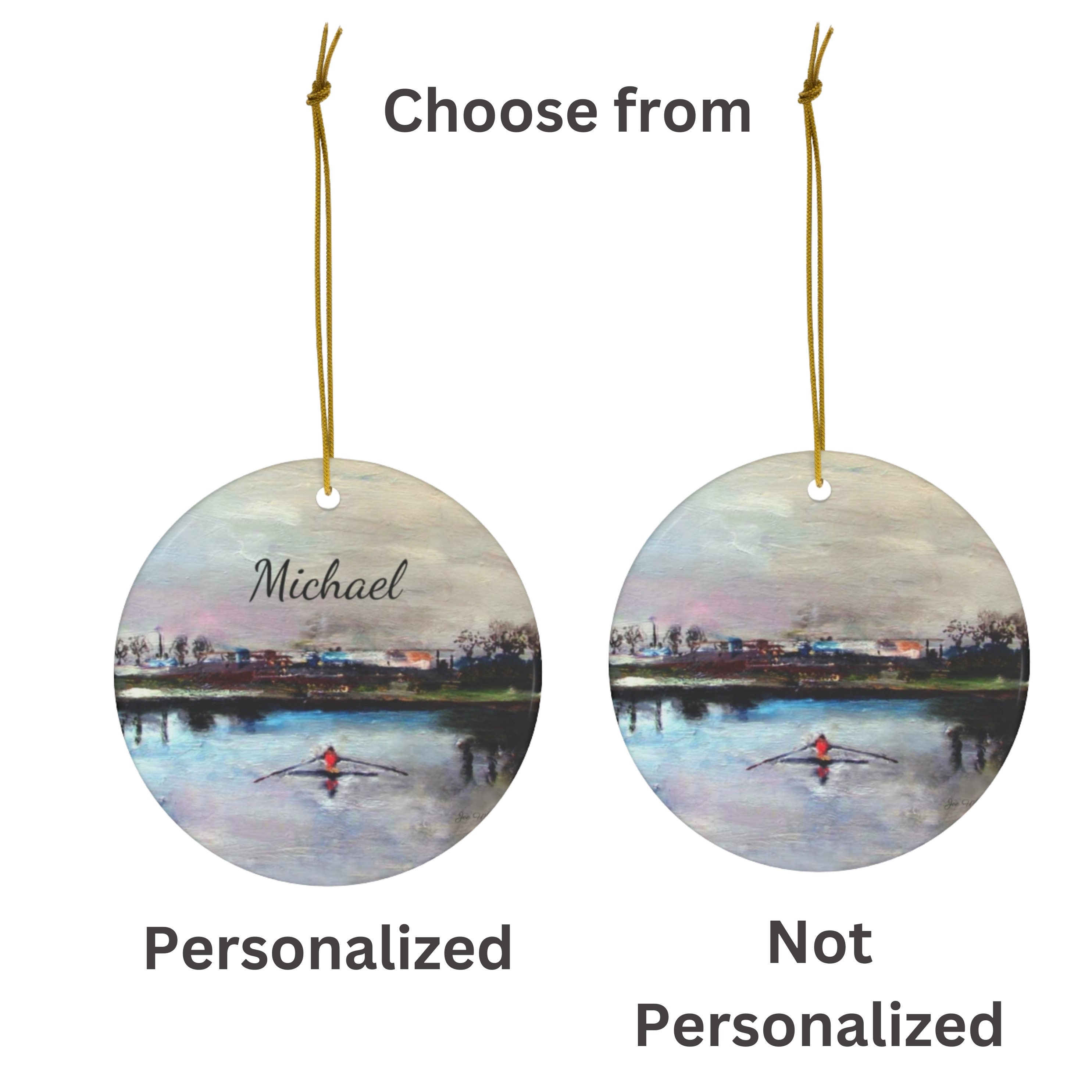 Personalized Rowing Ornament Rower Holiday Gift Rowing Crew Ornament