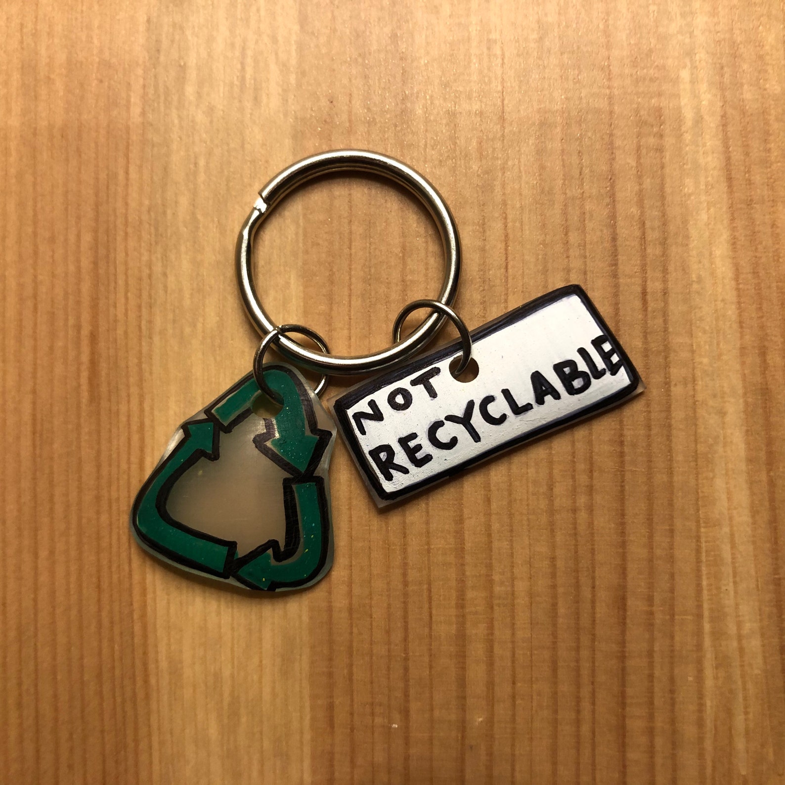 Recycle/Not Recyclable shrinkydink keychain charm Etsy