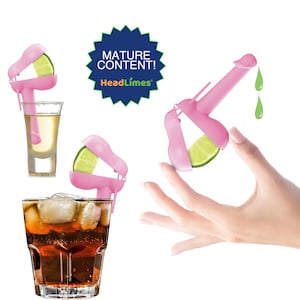 6 or 12 Pack, PINK Penis HeadLimes, Bachelorette Gift, Funny Gag Party Favor, Dick Theme Gag Gift, Penis Shape Novelty Favor & Lime Squeezer