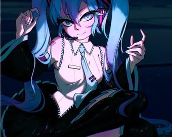 Hatsune Miku 8.5"x11" Digital Art Print | Vocaloid