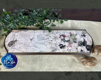 Botanical Decoupage Table Riser: Chic Farmhouse Decor