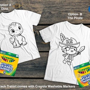 Malvorlage T-Shirt, Weihnachtsstrumpf, Geschenkset für Kinder, Malseite T-Shirt mit Markierungen, Sommeraktivität, Farbe T-Shirts
